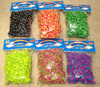 3600 New RED BLUE WHITE PINK BLACK GREEN ORANGE Color Loom Refill Rubber  Bands